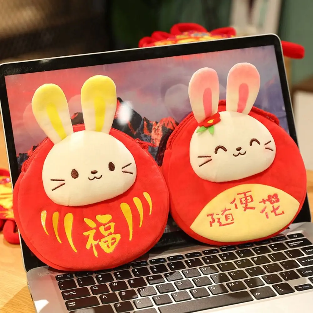 Leuke Chinese Nieuwjaar Knuffels Rode Envelop Konijn Rugzak Lente Festival Bunny Portemonnee