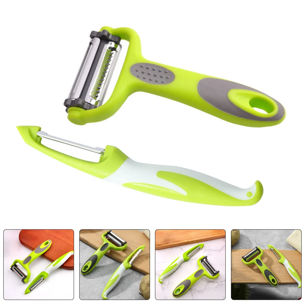 2pcs Stainless Steel Fruit and Vegetable Peeler Set with Ergonomic Handle for Kitchen Use