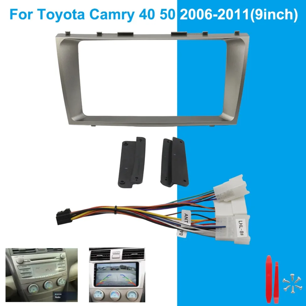 

9 Inch Car Radio Fascia Frame for Toyota Camry 40 50 2006-2011 Dash Panel Trim Kit Stereo Installation Mount