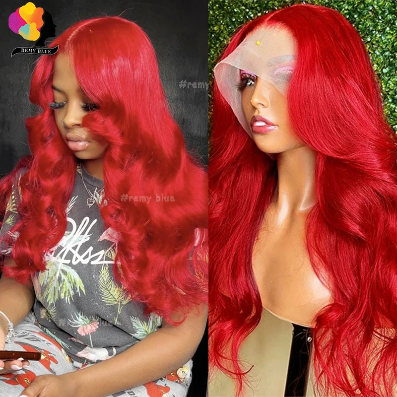 Body Wave 13X6 Lace Frontal Wigs Colored Burgundy 99J Red Lace Front Human Hair Wigs for Women 13x4 Transparent Lace Front Wig