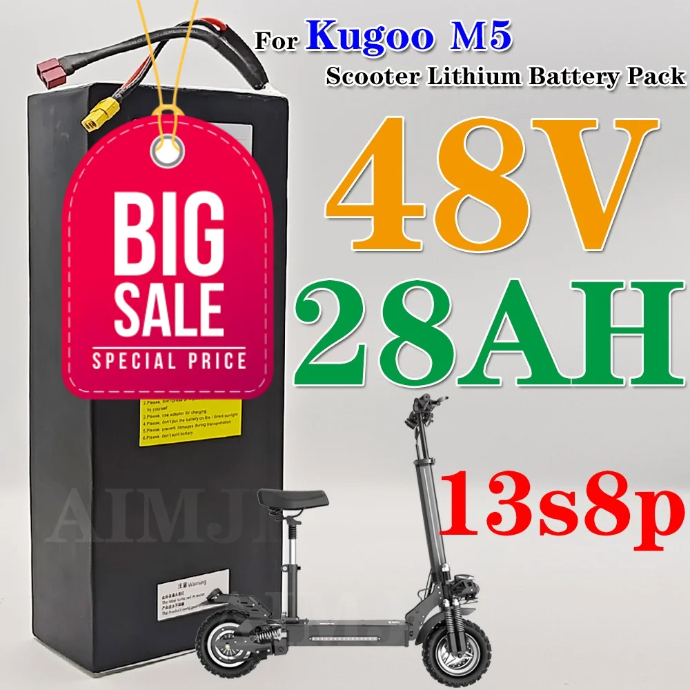 

13S8P battery pack 48V 28000mAH for Kugoo M5 Rechargeable Scooter/Bicycle Powerful Motor 18650 28Ah 1344wh Lithium Battery