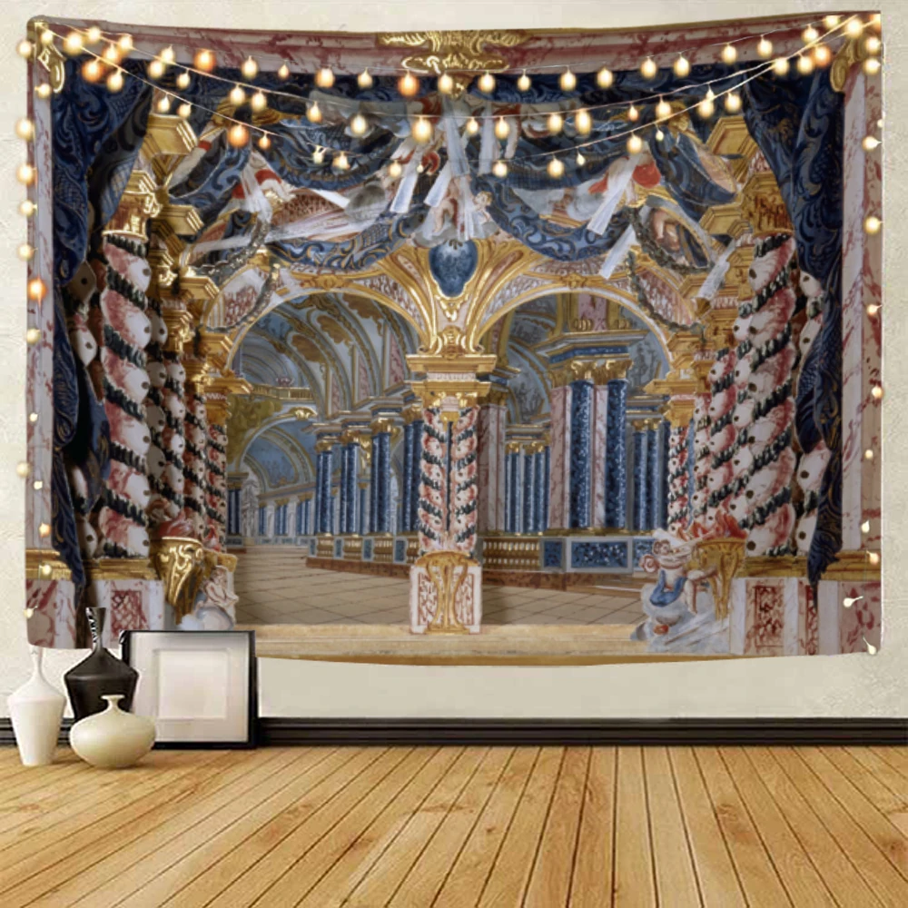 European classical opera house theater architectural background decoration tapestry home background wall decoration