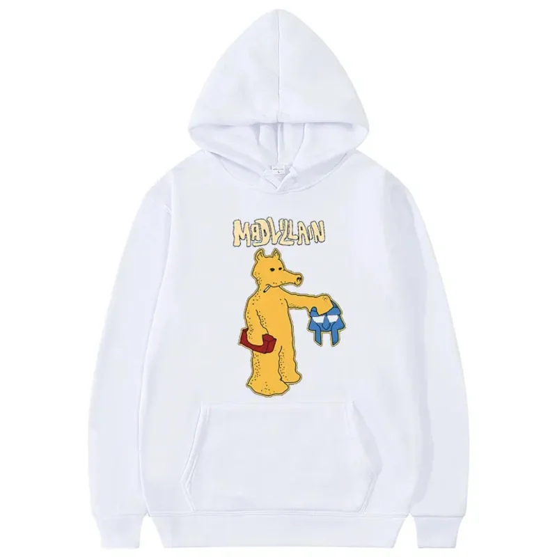 Funny Cartoon Rap Quasimoto Print Hoodie Rapper Mf Doom Mad Villian Graphic Sweatshirt Men Women Hip Hop Trend Oversized Hoodies