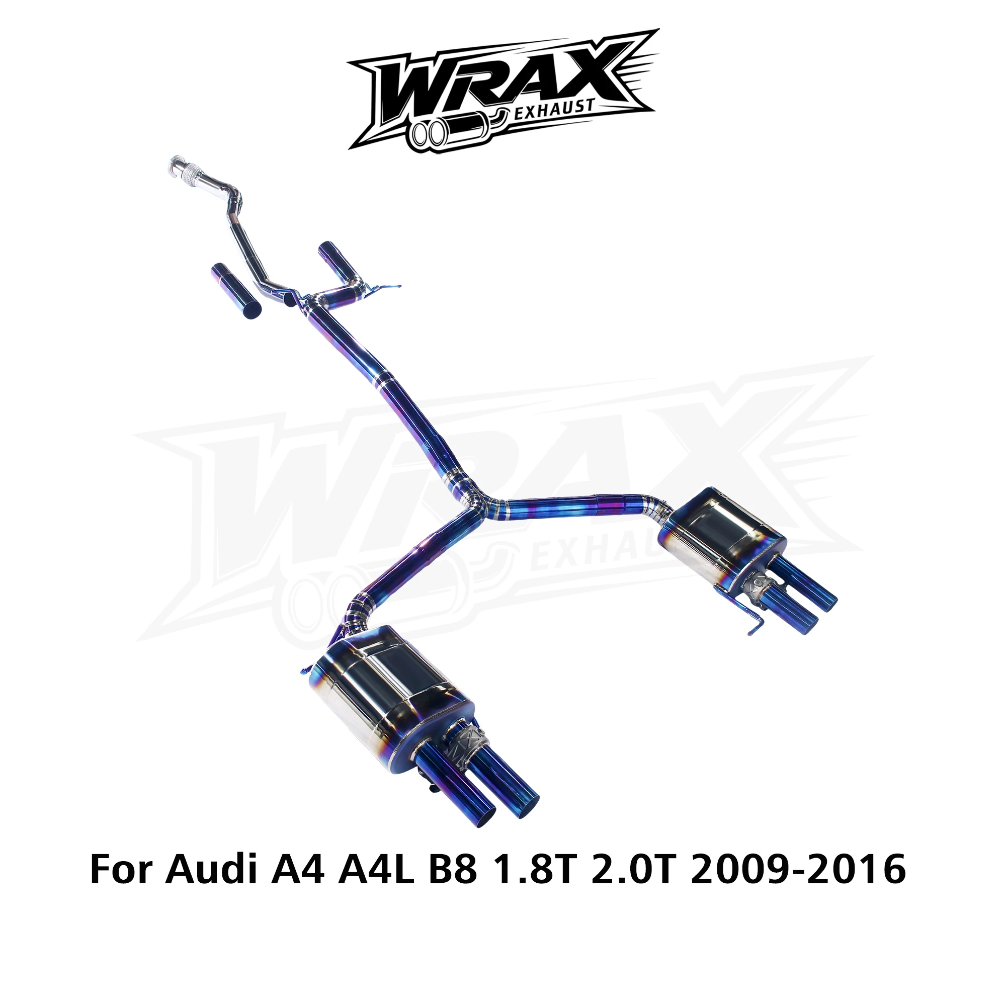 نظام Catback الأداء WRAX لأودي A4 A4L B8 1.8T 2.0T 2009-2016 أنبوب سبائك التيتانيوم يعزز جودة ملاحظة العادم #1