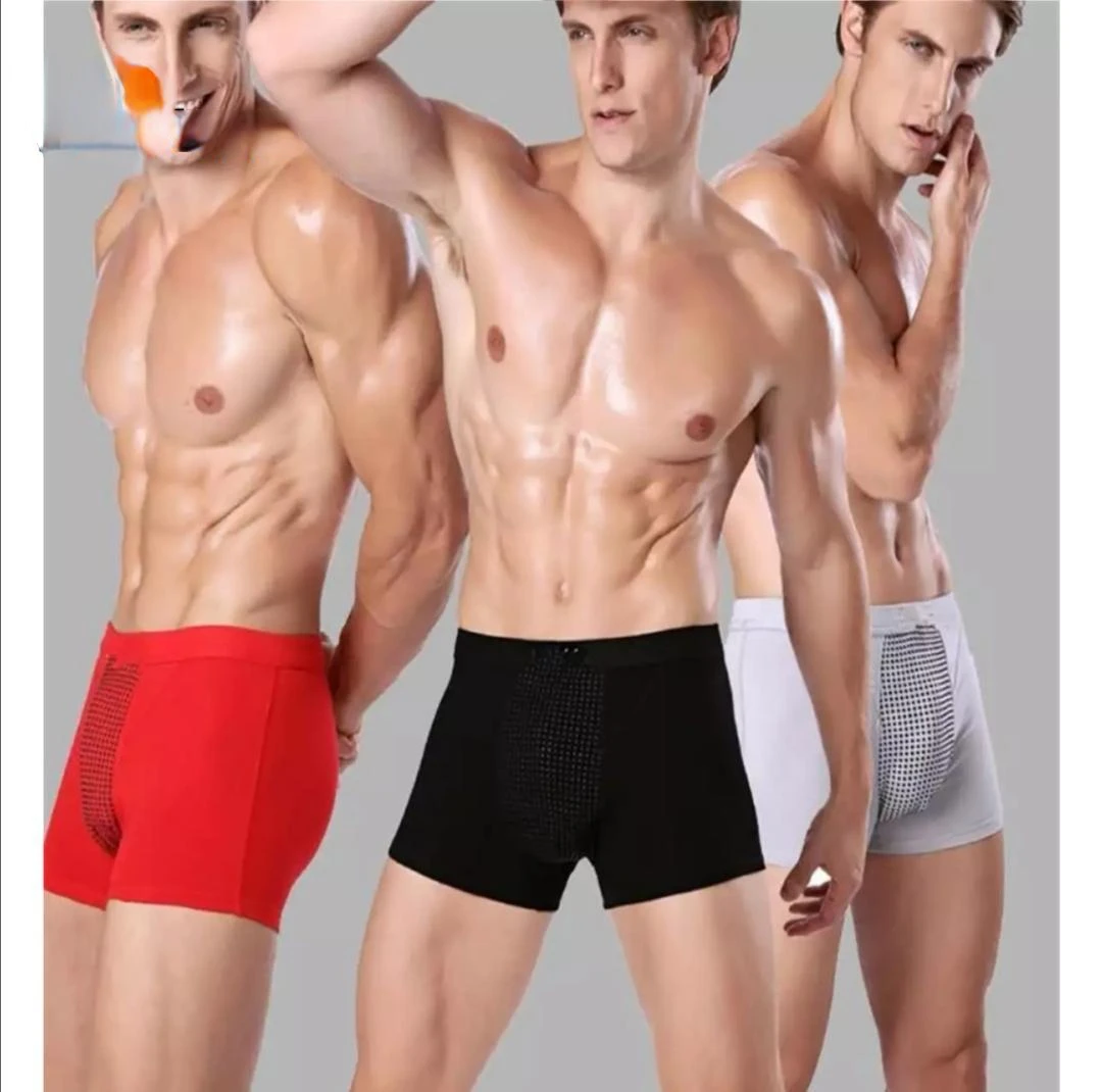 Quality Male Underwear Mens Sexy Magnetic Therapy Boxer Shorts Health Care Underwear Breathable Casual Boxer Men Panties