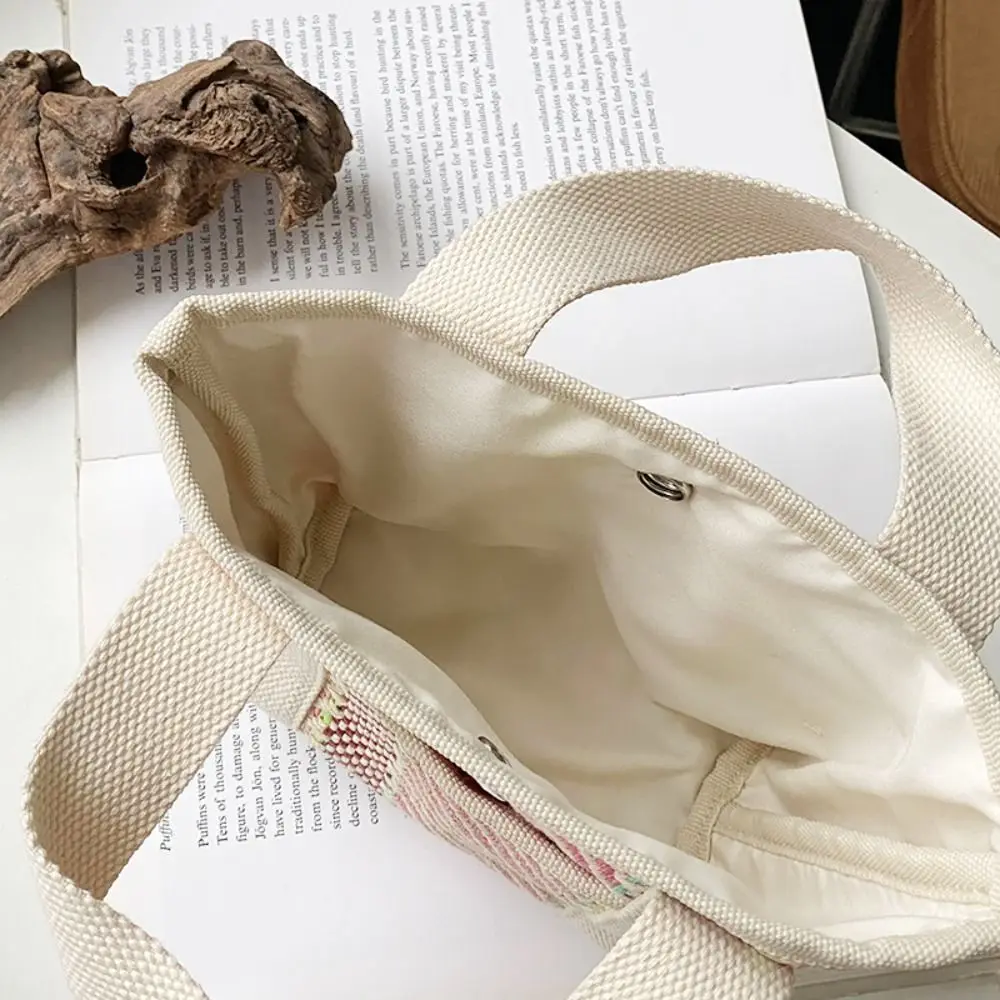 

Practical Stripe Weave Handbag Small Cloth Bag Large Capacity Tote Bag Fashion Picnic Storage Bag Straw Bag Men