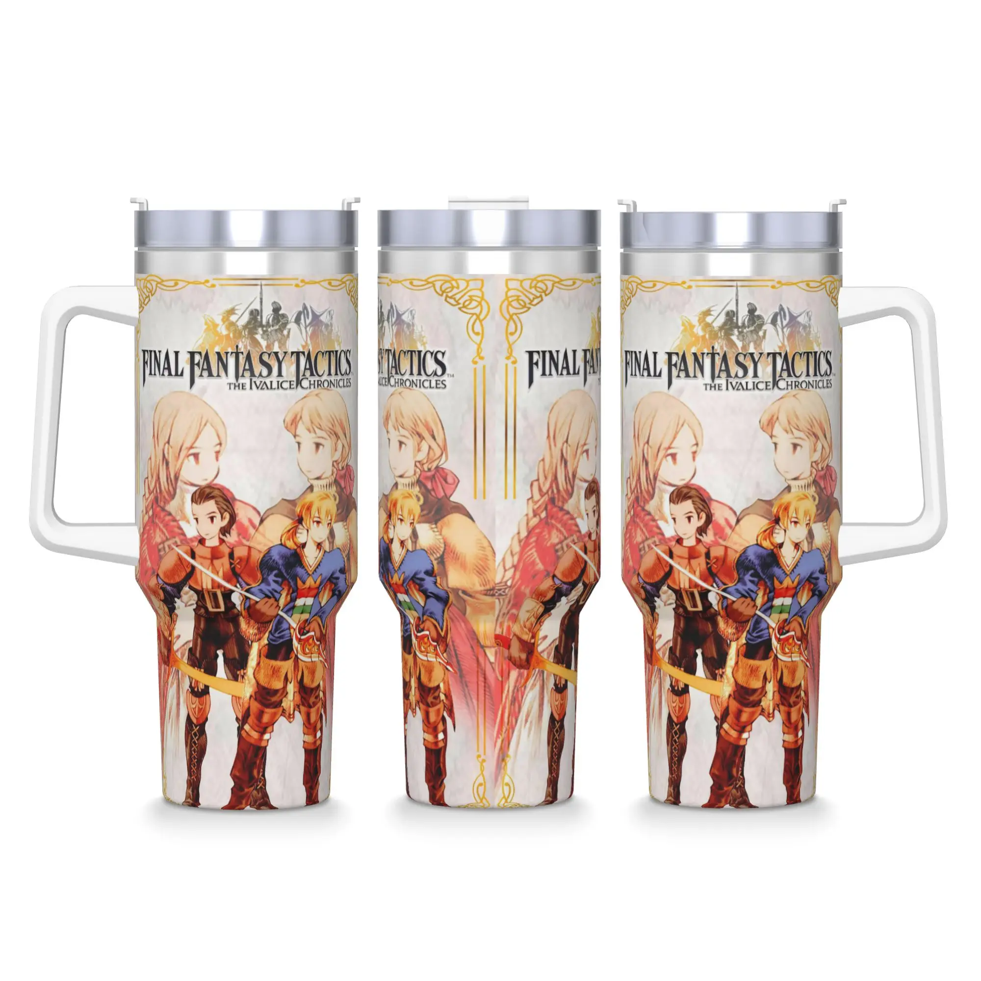 

Stainless Steel Tumbler Final Fantasy Tactics Car Mugs With Straws Travel Hot Drinks Water Bottle Large Capacity Thermal Cups