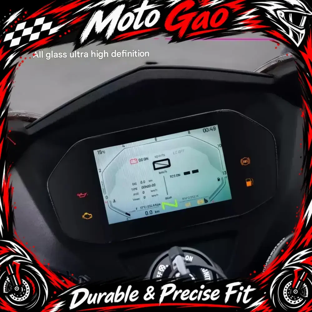 【Precise Fit】Motorcycle dashboard tempered glass screen protector, thicker version available. FOR QJMOTOR SRK921RR