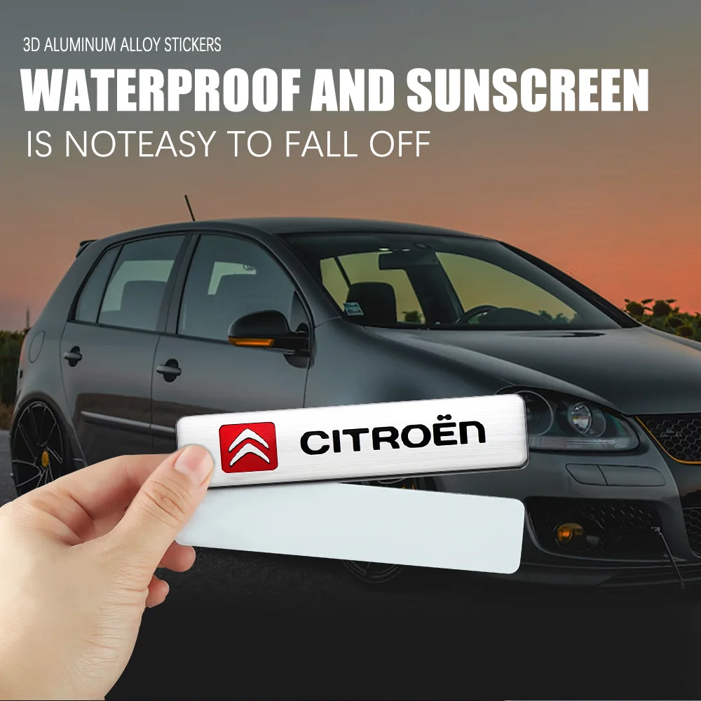 Car Accessories 3D Aluminum Car Body Trunk Decoration Sticker For Citroen Sport C3 C4 Grand Picasso C4L C5 Aircross C-ELYSEE C6