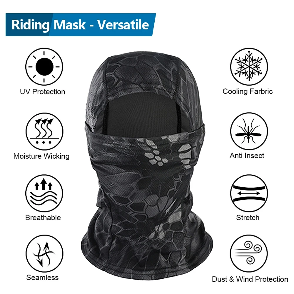 قناع وجه كامل مموه للدراجة ، وشاح ركوب الدراجات ، حماية من أشعة فوق البنفسجية ، تنفس ، الصيف ، حرير جليدي ، غطاء وجه رياضي ، معدات دراجة MTB