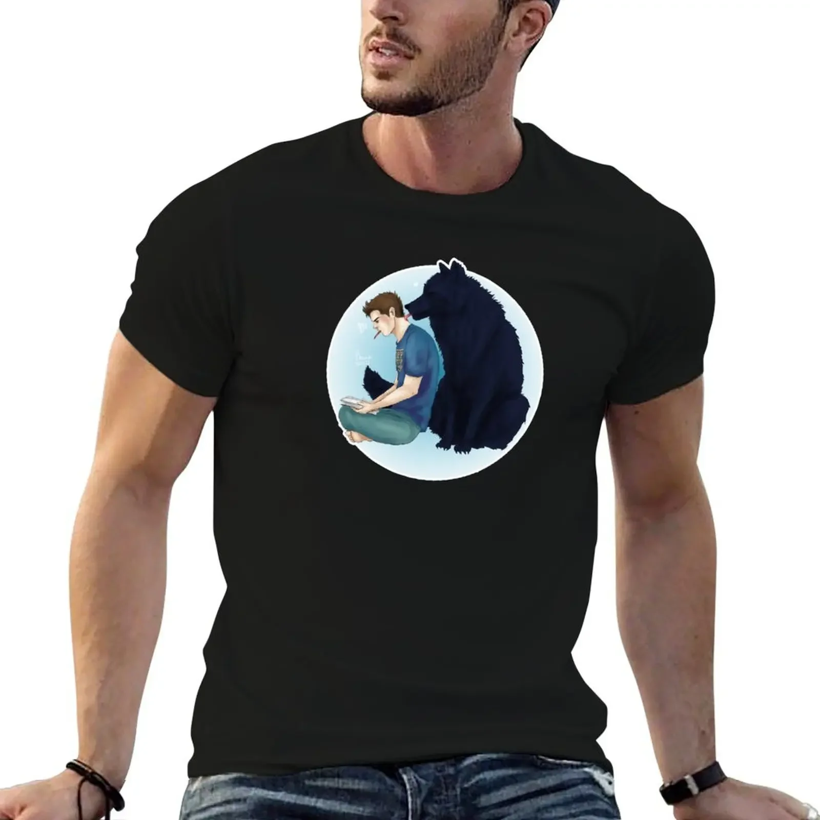 Sterek wolf kisses print T-Shirt plus size tops graphic t shirts oversized t shirt mens t shirts casual stylish