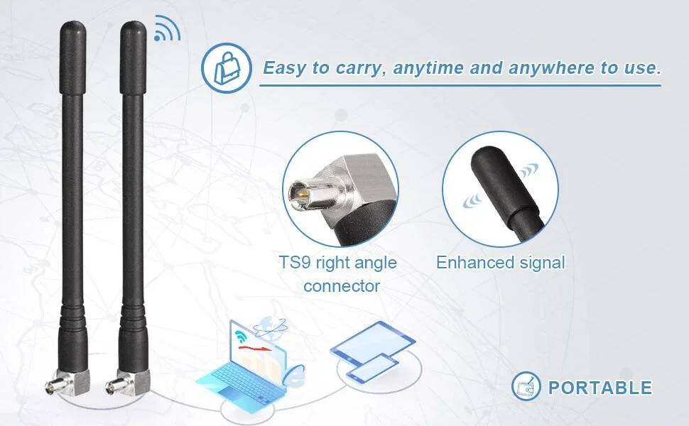 4G TS9 External Antenna Kit 2pcs for Netgear For M6 Pro MR6110 Mobile Hotspot Router Enhances Uplink and Downlink Performance