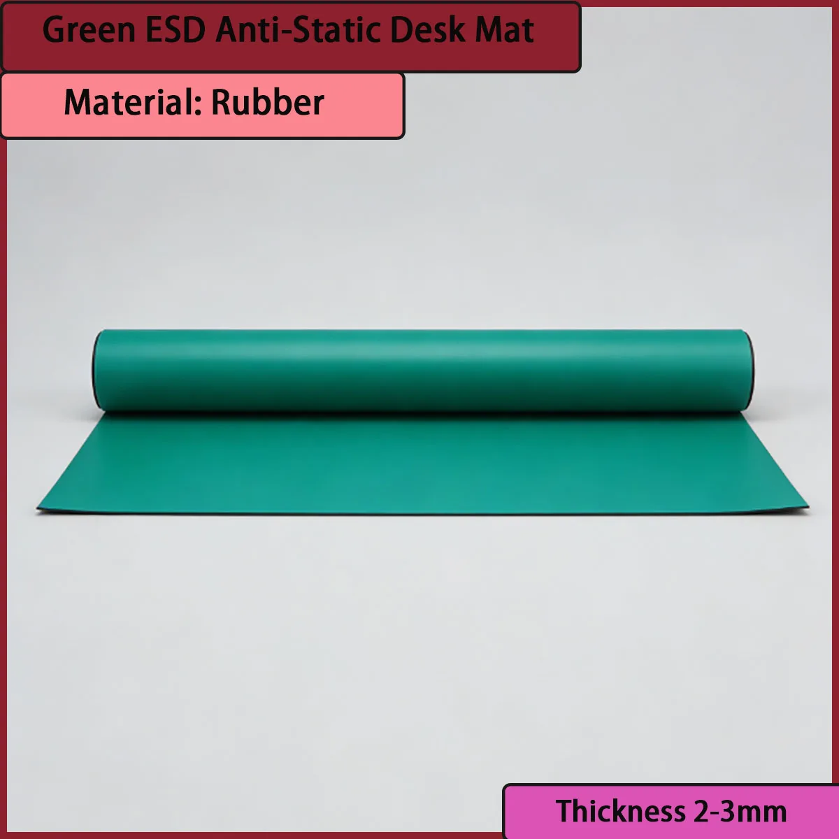 2-3mm thick green ESD anti-static desk pad suitable for laboratories, electronic production lines, maintenance workbenches, etc
