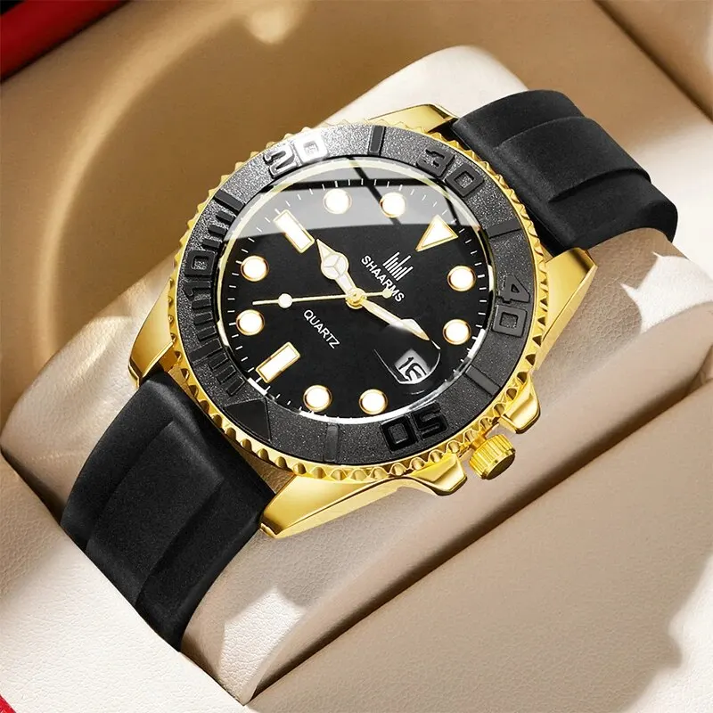 Montre Homme 비즈니스 남성용 캐주얼 시계, 쿼츠 시계 캘린더, 그린 워터 웍, 유령 스포츠, 패션