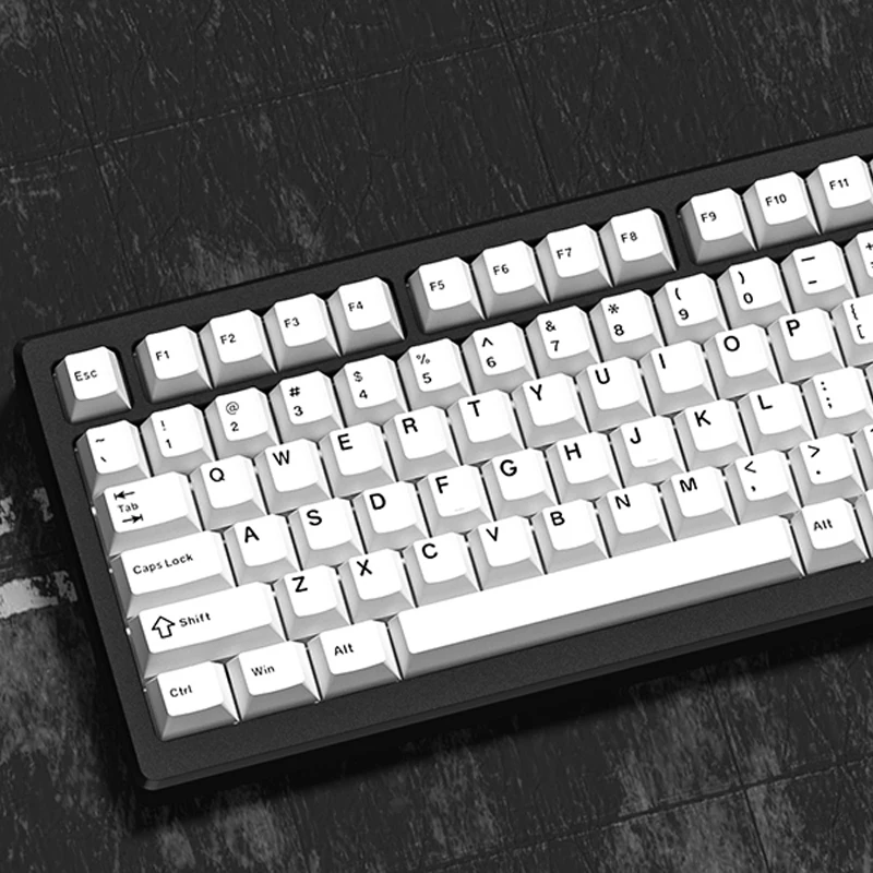 120 Tasten Minimalistischer Stil Weiße Double-Shot PBT Keycaps Cherry-Profil Tastenkappen für Cherry MX Schalter Mechanische Gaming-Tastatur