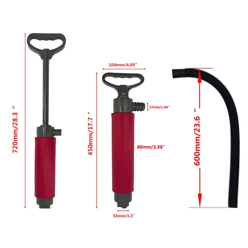 Manual Bilge Pump Hand Operated Drain Pump for Kayak Small Boat Plastic Marine Accessory