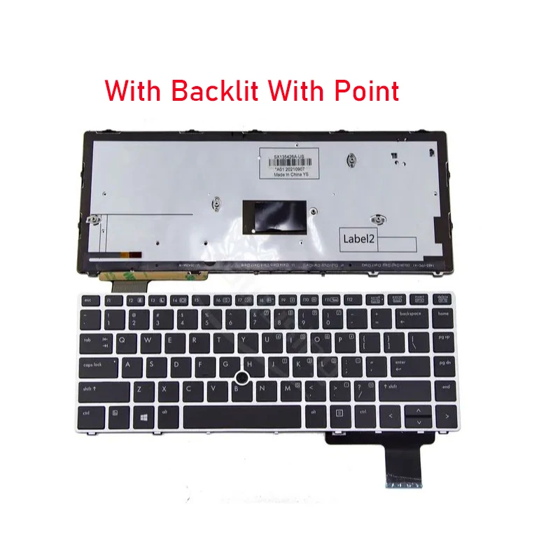 XIN-Russian-US  Backlight Laptop Keyboard For HP EliteBook Folio 9470M 9470 9480 9480M with Backlit with pointer