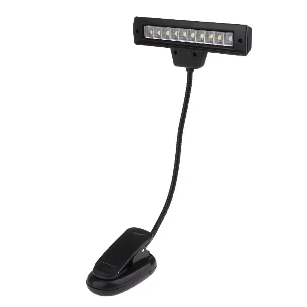 Music Stand Light  Clip Table Lamp Neck Reading Light Black