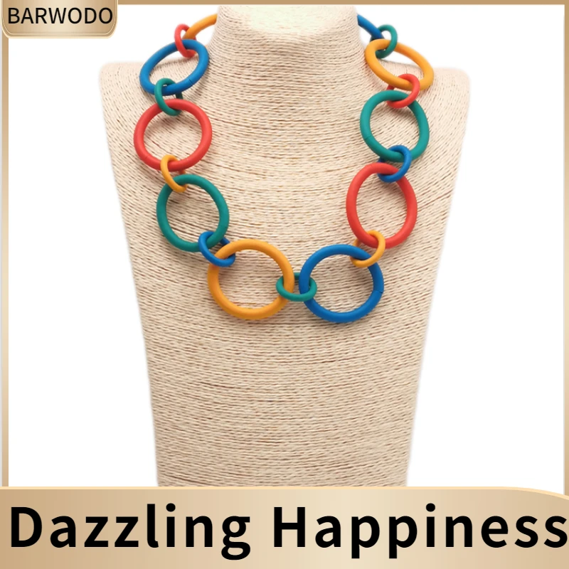 

BARWODO New Goth Choker Necklaces For Women Handmade Rubber Chain Luxury Jewelry Vintage Accessories Statement Necklace Gift