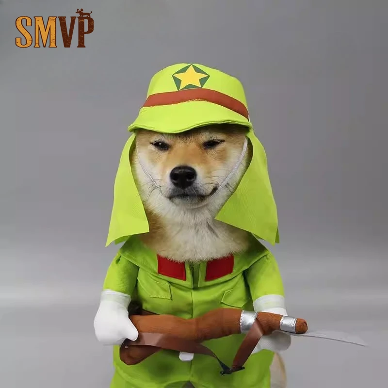 

Pet Funny Drag Japanese Style Soldier's One Piece Uniform Halloween Cosplay Kitten Small Medium Dog Clothes