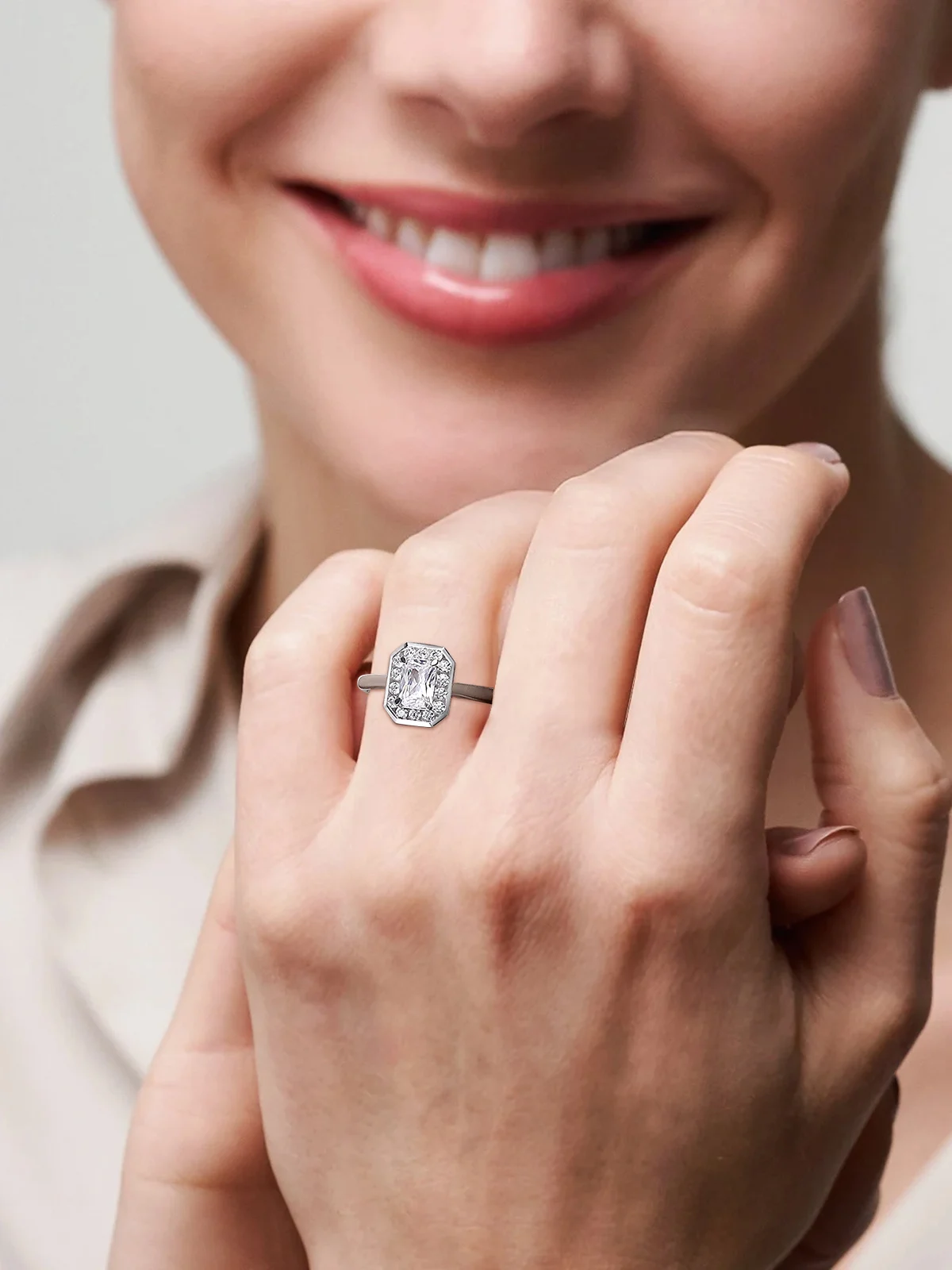 

TYYL D VVS1 1ct Moissanite Rings for Women 925 Silver Jewelry Radiant Cut Diamond Square Octagon Wedding Engagement Party Ring