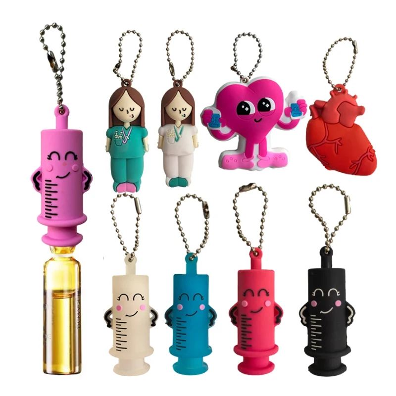 أمبولة فتاحة الزجاجات المفاتيح حقنة على شكل القاطع ممرضة طبيب المعونة الدواء قارورة قواطع أداة ممرضة تذكارية قلادة هدية