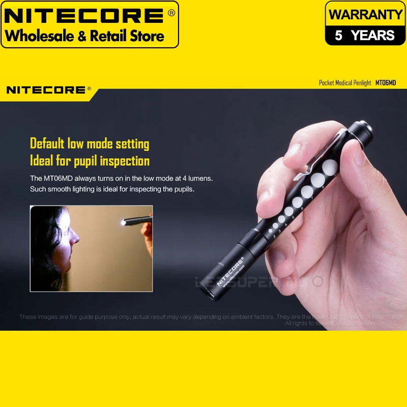 ضوء ضوئي طبي Nitecore-Pocket للأطباء ، مصباح يدوي AAA محمول ، سعر المصنع ، MT06MD