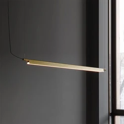 Scandinavian Linear Pendant Lamp Design Compendium Pendant Lamp Living Room Office Restaurant LED Dining Table Long Hanging Lamp