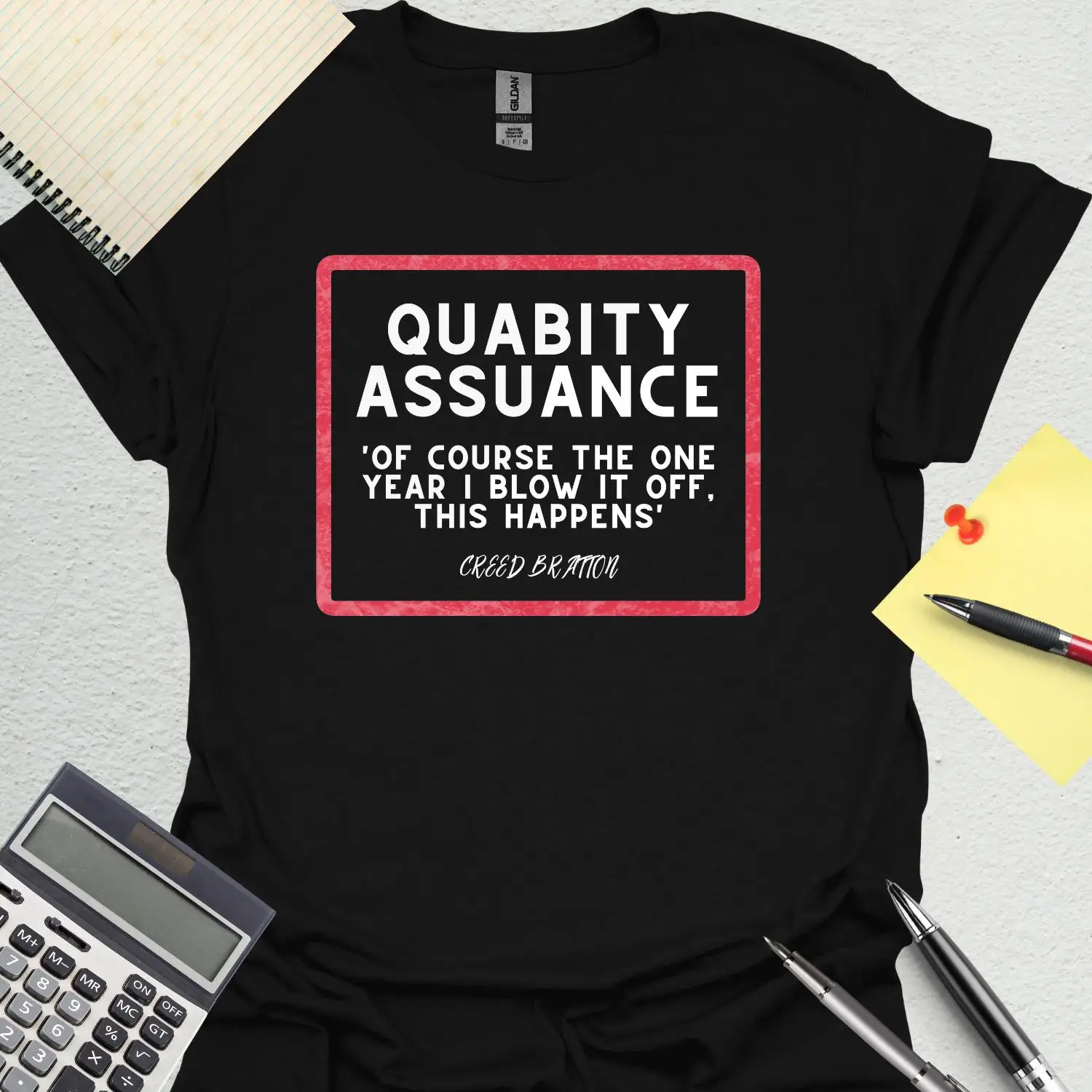 Creed Quabity Assuance Stamp T Shirt The Office Bratton Quality Assurance