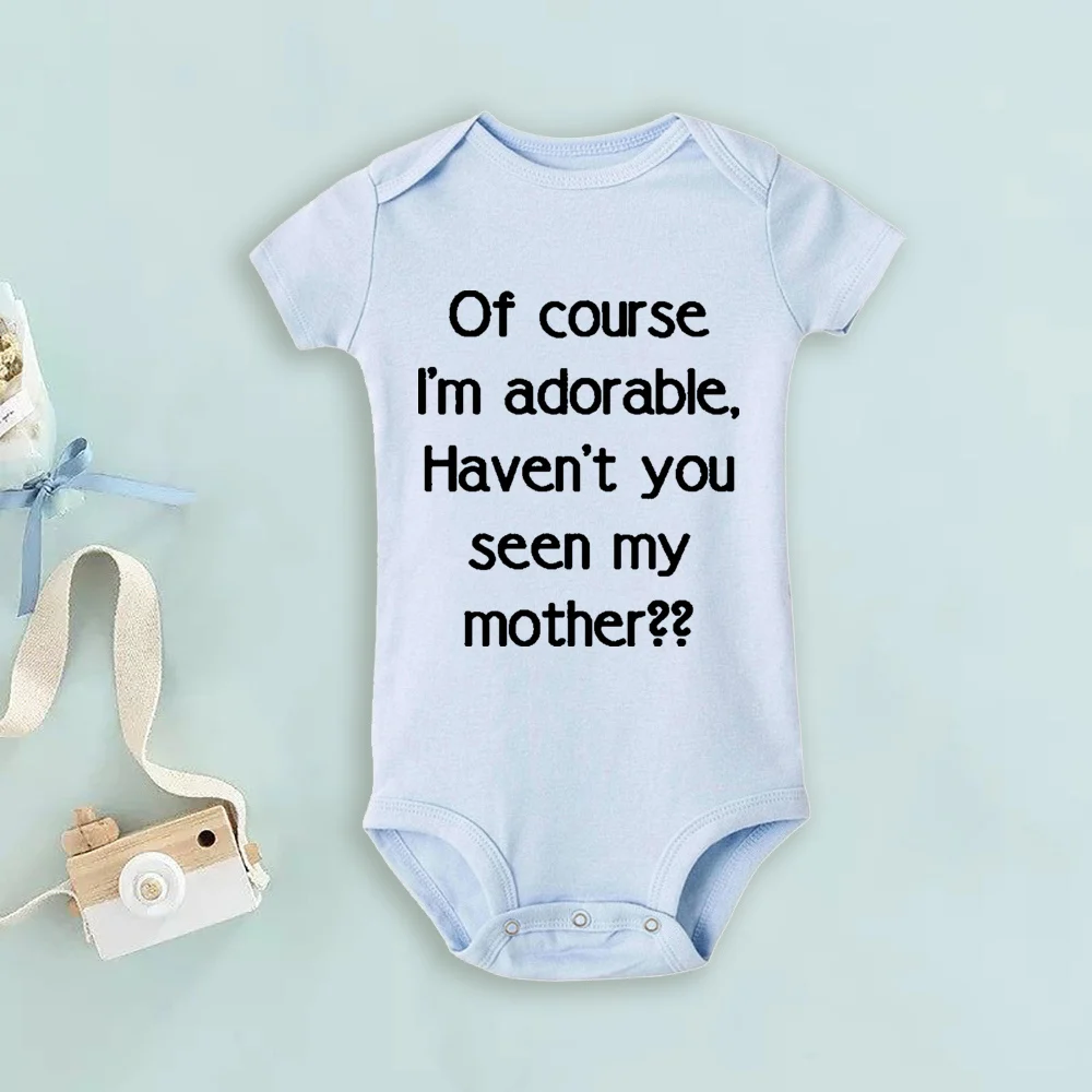 

Of Course I'm Adorable Baby Romper Girl Boy Bodysuit Summer Short Sleeve Crew Neck Jumpsuit Babys Casual Loose Clothes