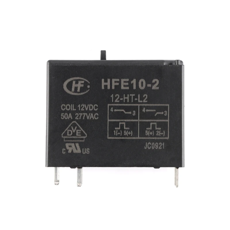 Magnetic holding relay HFE10-2-12-HT-L2 5P Double coil with manual switch 50A 12VDC
