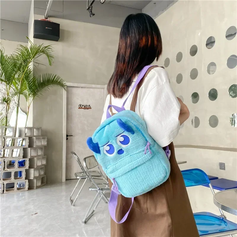 Disney Winnie Bear Children's Backpack Cartoon Cute Women's Backpack High Quality Large Capacity Solid Color Storage Bag