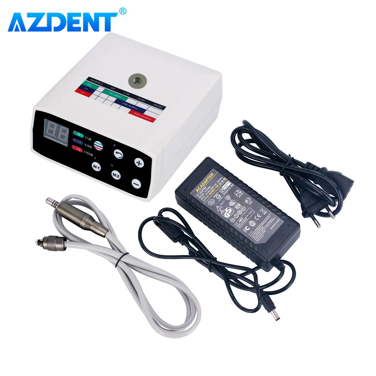 Dental elektryczny mikrosilnik LED Light AZDENT bezszczotkowy 2/4 otwory pasuje 1:1/1:5/16:1 rękojeść narzędzie stomatologiczne dla dentystów