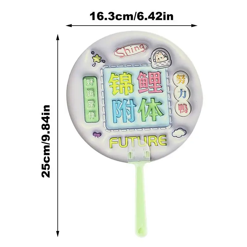 Cartoon Handheld Fans Letter Patterns Handheld Cooling Fans Manual Small Fan Cute Novel Home Personal Decoration Summer Round
