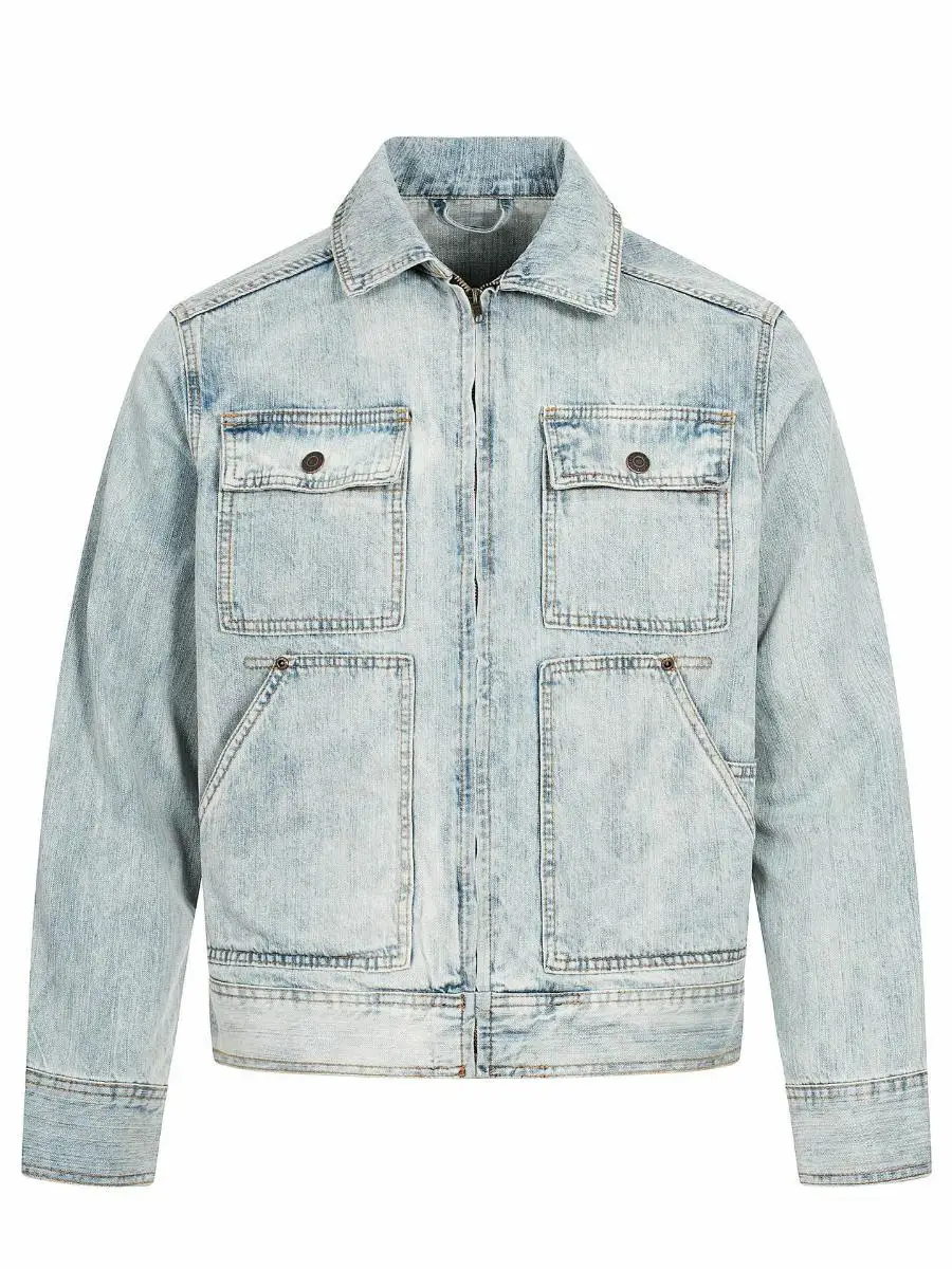 

Американская джинсовая куртка с завышенной талией в стиле ретро, хлопковая верхняя одежда с широкими рукавами для зимнего сезона, модное пальто для мальчиков-подростков