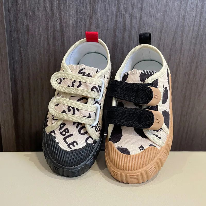 Kid Canvas Shoe Autumn Trend Graffiti Boy Sports Shoe Personalized Kid Shoe Allmatch Casual Shoe Soft Sole Tennis Shoe Gril Shoe