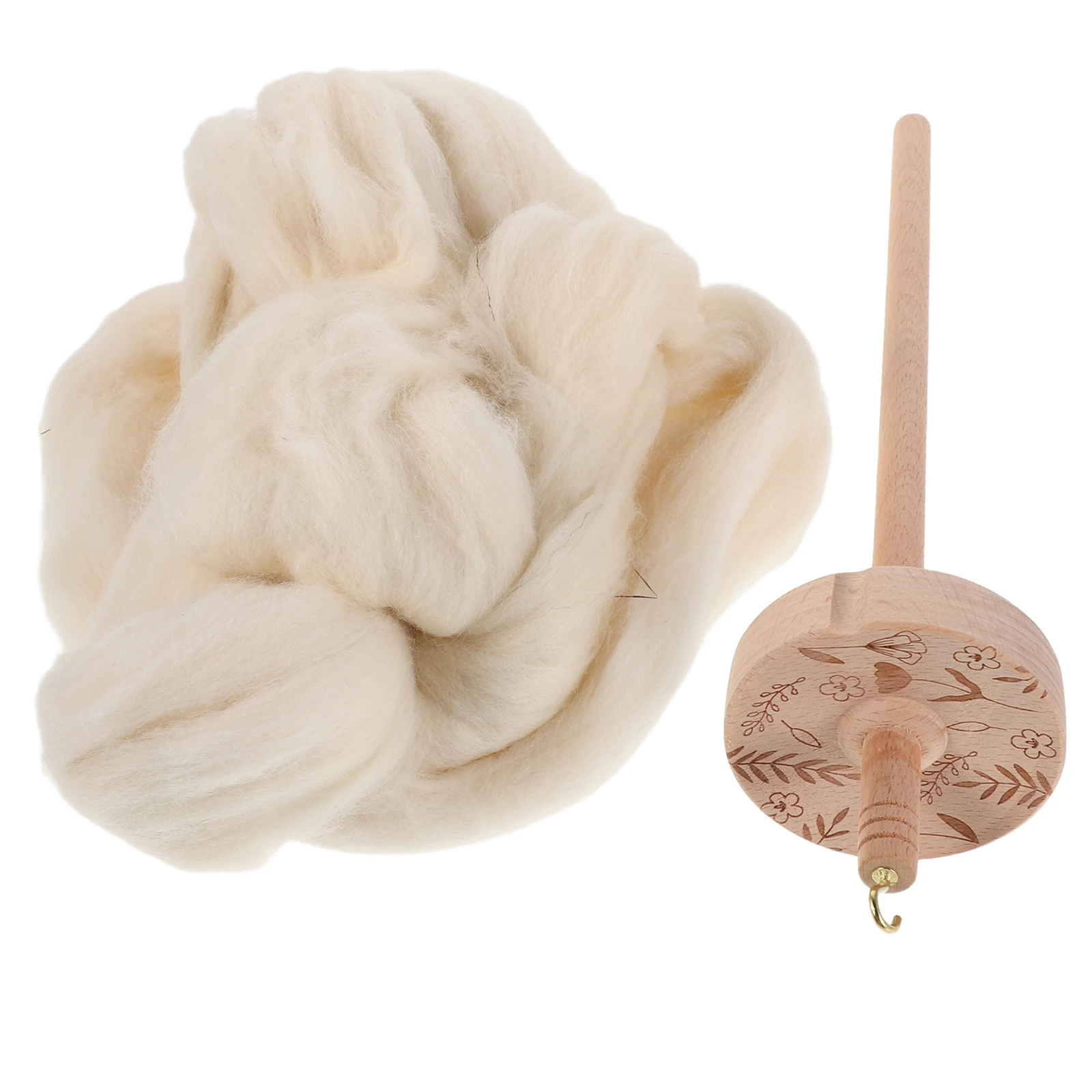 

1 Set Spindle Top Drop Shuttle Yarn Spinner 12.58Inch Wooden Wool Weaving Tool Efficient Spinning Yarn Roller Winding Stand