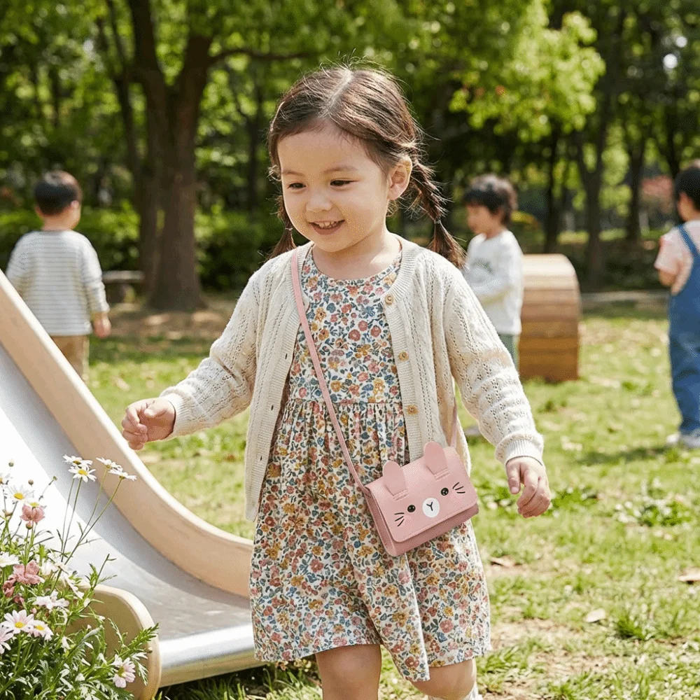 Daily Portable Children's Mini Handbags Adorable PU Leather Easter Rabbit Crossbody Bag Sweet Mini Size Kids Coin Purse Dress-Up