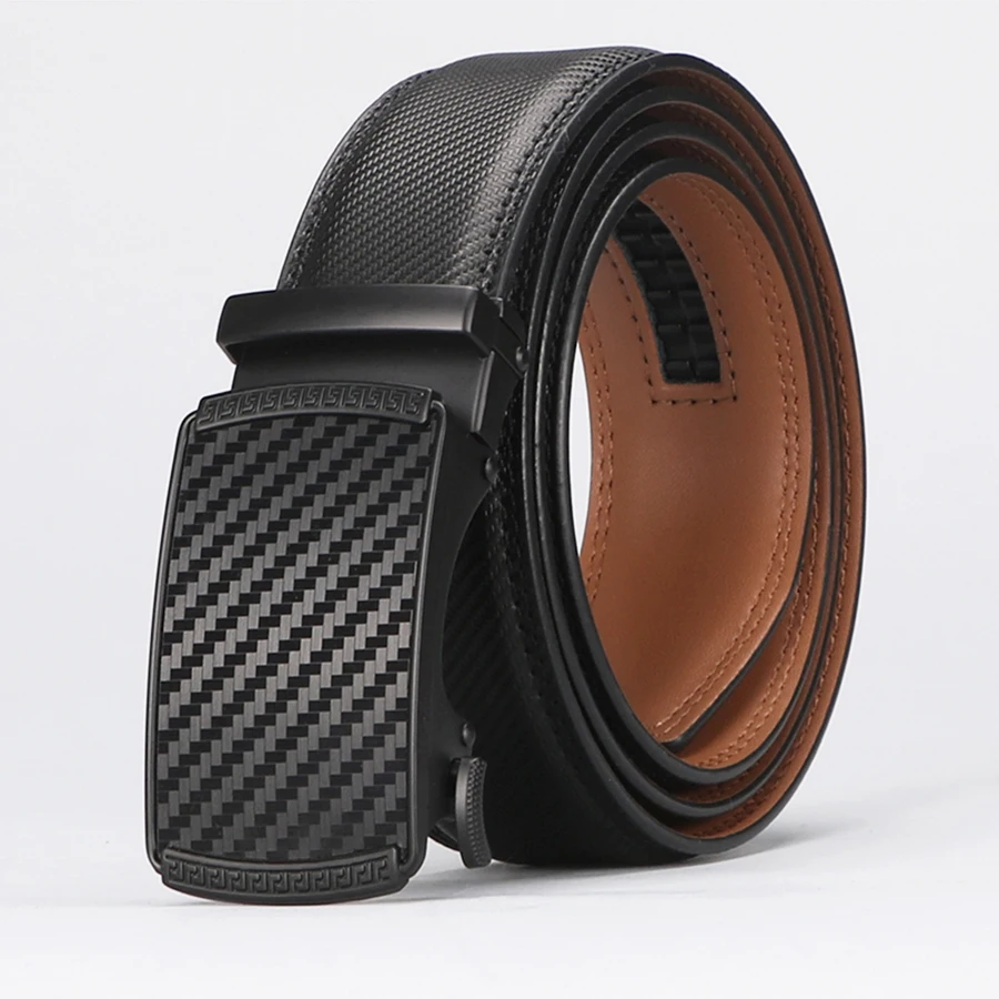 

Мужские деловые ремни из натуральной кожи с храповым механизмом | Регулируемая автоматическая пряжка из сплава — деловой стиль — идеальный подарок для отца