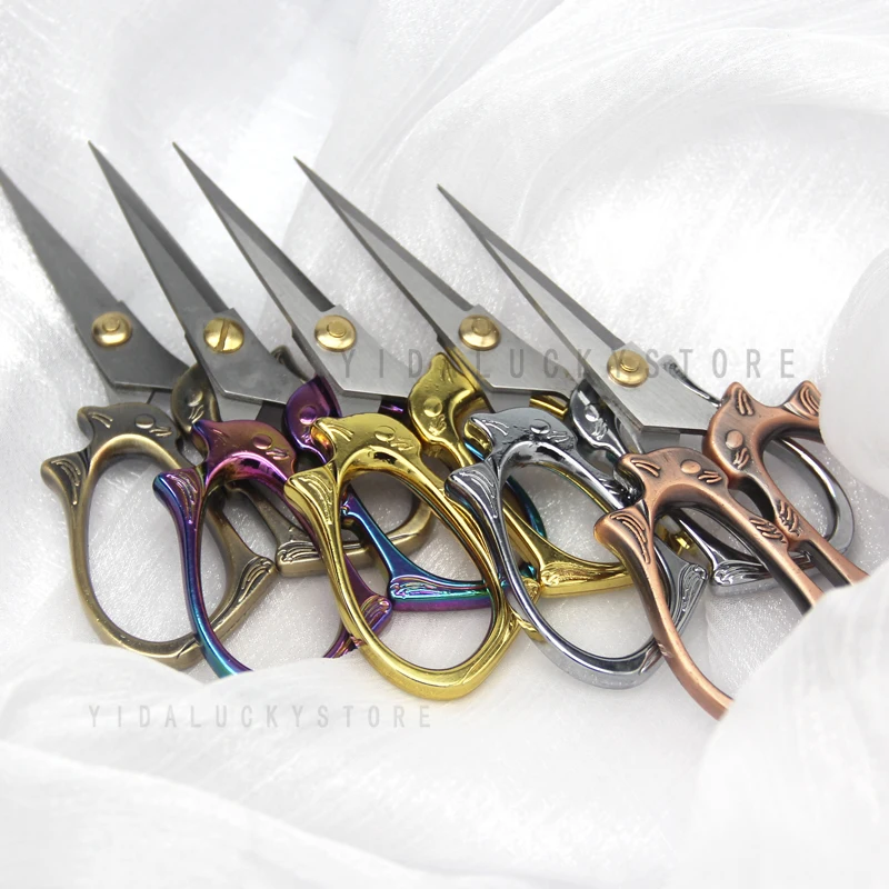 Durable Stainless Steel Vintage Tailor Scissor Embroidery Needlwork Handicraft DIY Home Tools For Sewing Animal Shears Gift