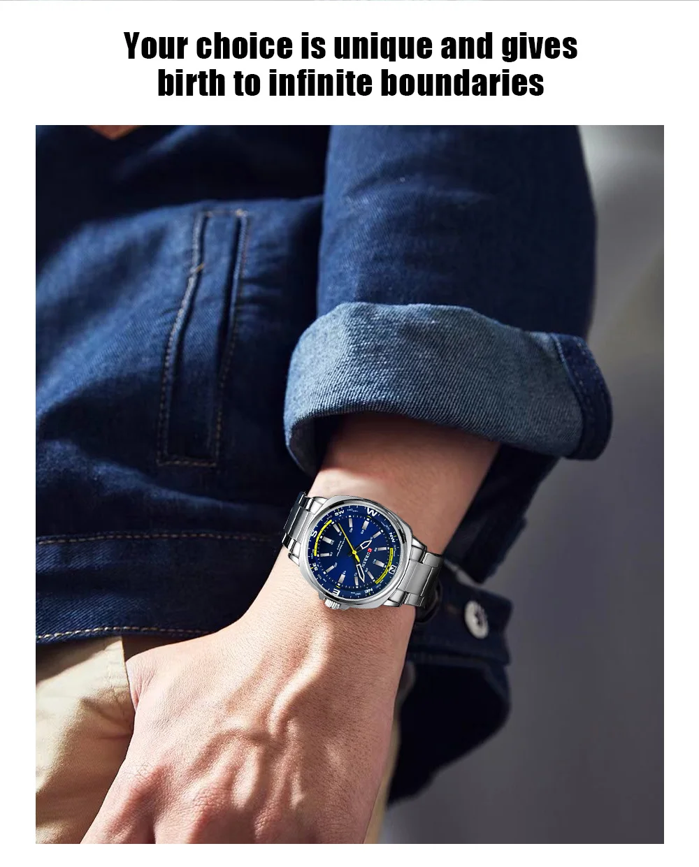 CURREN 8455 Herren Quarzuhr mit Großem Zifferblatt, Wasserdicht, Edelstahlarmband, Casual Business Elegante Uhren für Männer, Reloj Hombre – Detail 2