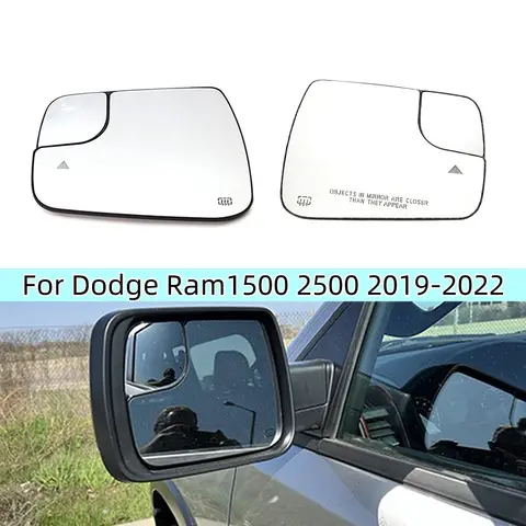 Car Front Door Side Rearview Mirror Glass Heated Blind Spot For Dodge Ram 1500 2500 2019 2020 2021 2022 68402036AA 68402095AA