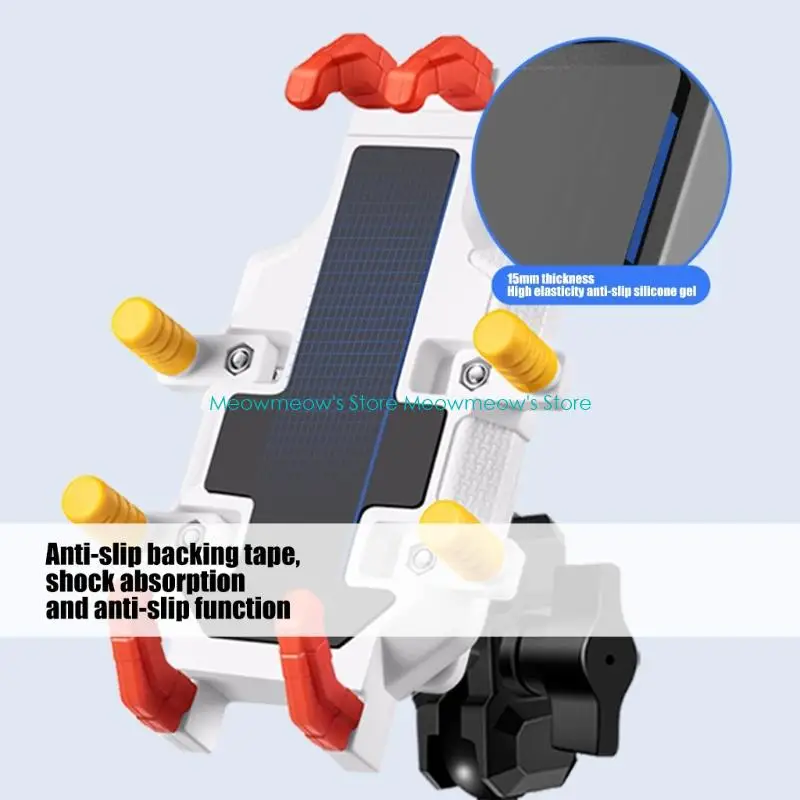 W91A Universal Adjustable Motorcycle Bike Phone Mount Holder 360 Rotation Durability