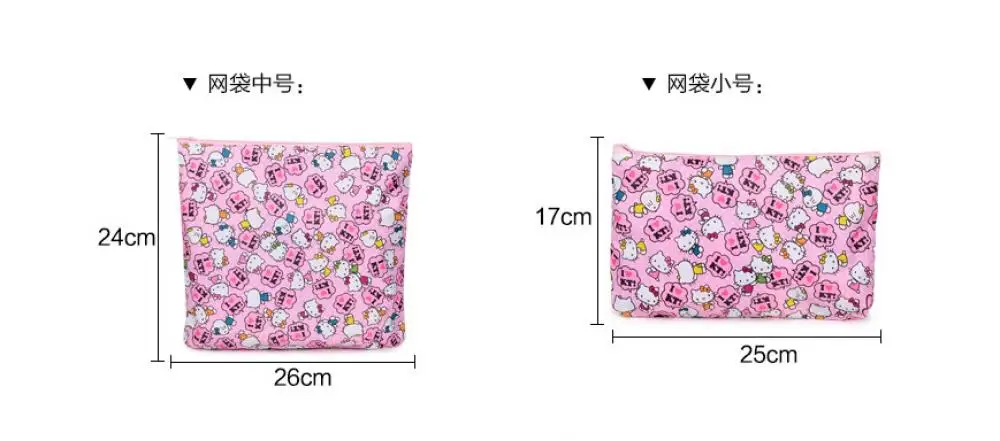 Набор сумок для хранения Sanrio Hello Kitty 6 шт. дорожная сумка Kawaii My Melody студенческая складная портативная спортивная с героями мультфильмов большой Фото №6