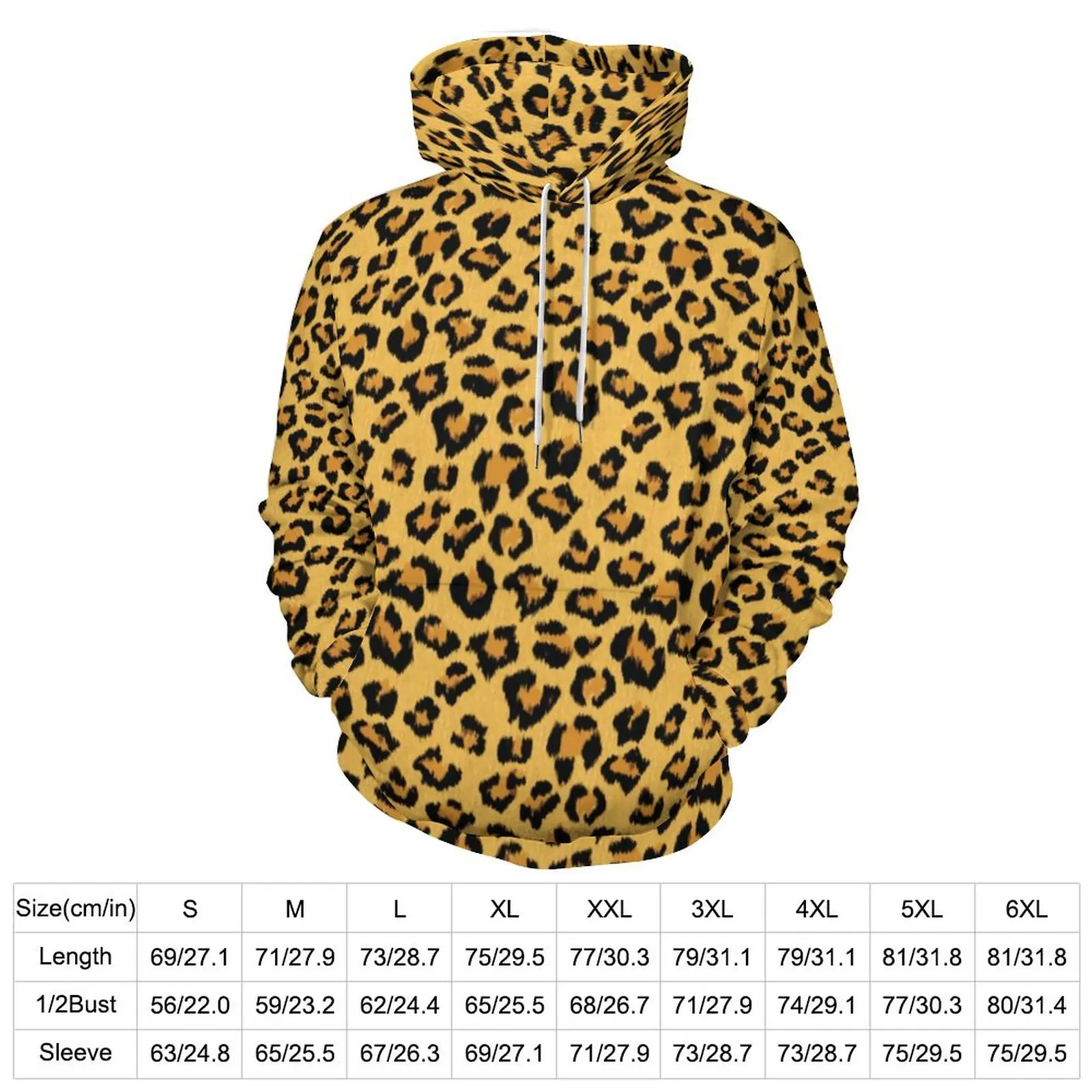 Classic Leopard Hoodies Faux Fur Animal Print Harajuku Casual Hoodie Long-Sleeve Graphic Hooded Sweatshirts Birthday Gift