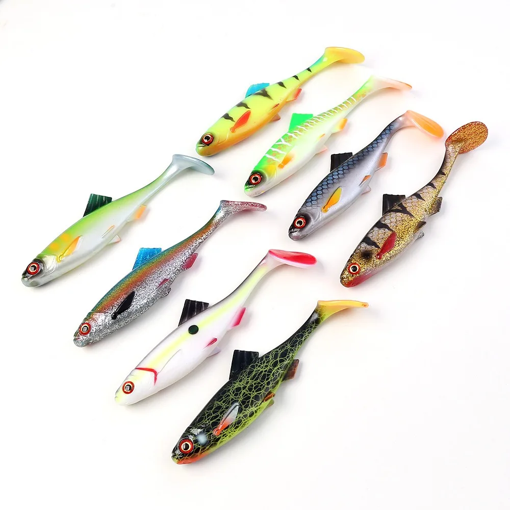 

3D Eye Simulation Fishing Lure Soft Bait Baitfish Shad Soft Swimbait Realistic Action Paddle Tail T Tail Soft Baits