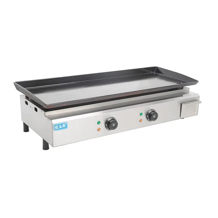 Commercial Kitchen Equipment Electric Tabletop Flat Plate Hamburger Griddle Stainless Steel Cast Iron Grill Griddle For Sale