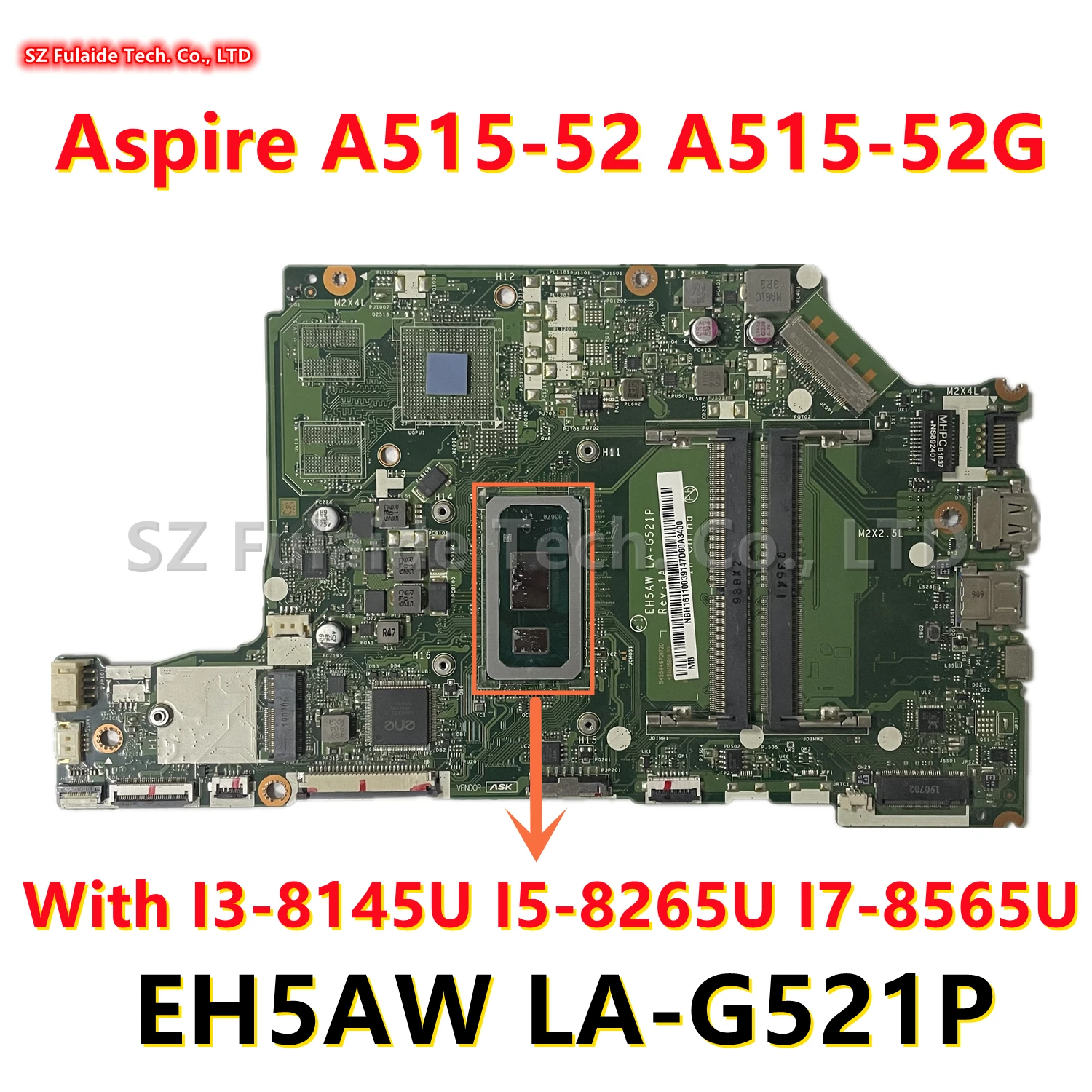 EH5AW LA-G521P For Acer Aspire A515-52 A515-52G Laptop Motherboard With I3-8145U I5-8265U I7-8565U CPU NBH1611002 NBH1611001