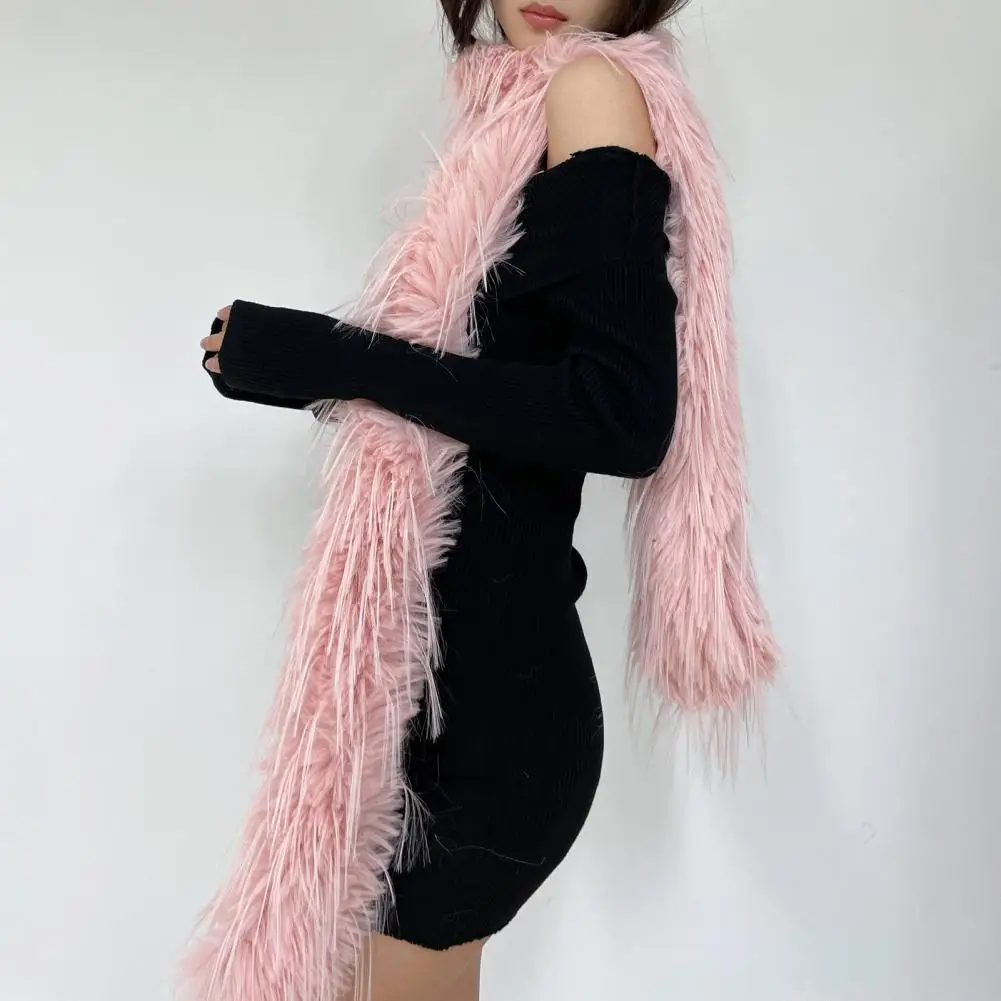 

Scarf Winter Accessory Thickened Imitation Mink Fur Velvet Long Scarf for Women Solid Color Warm Thin Fashion Accessory Stylish
