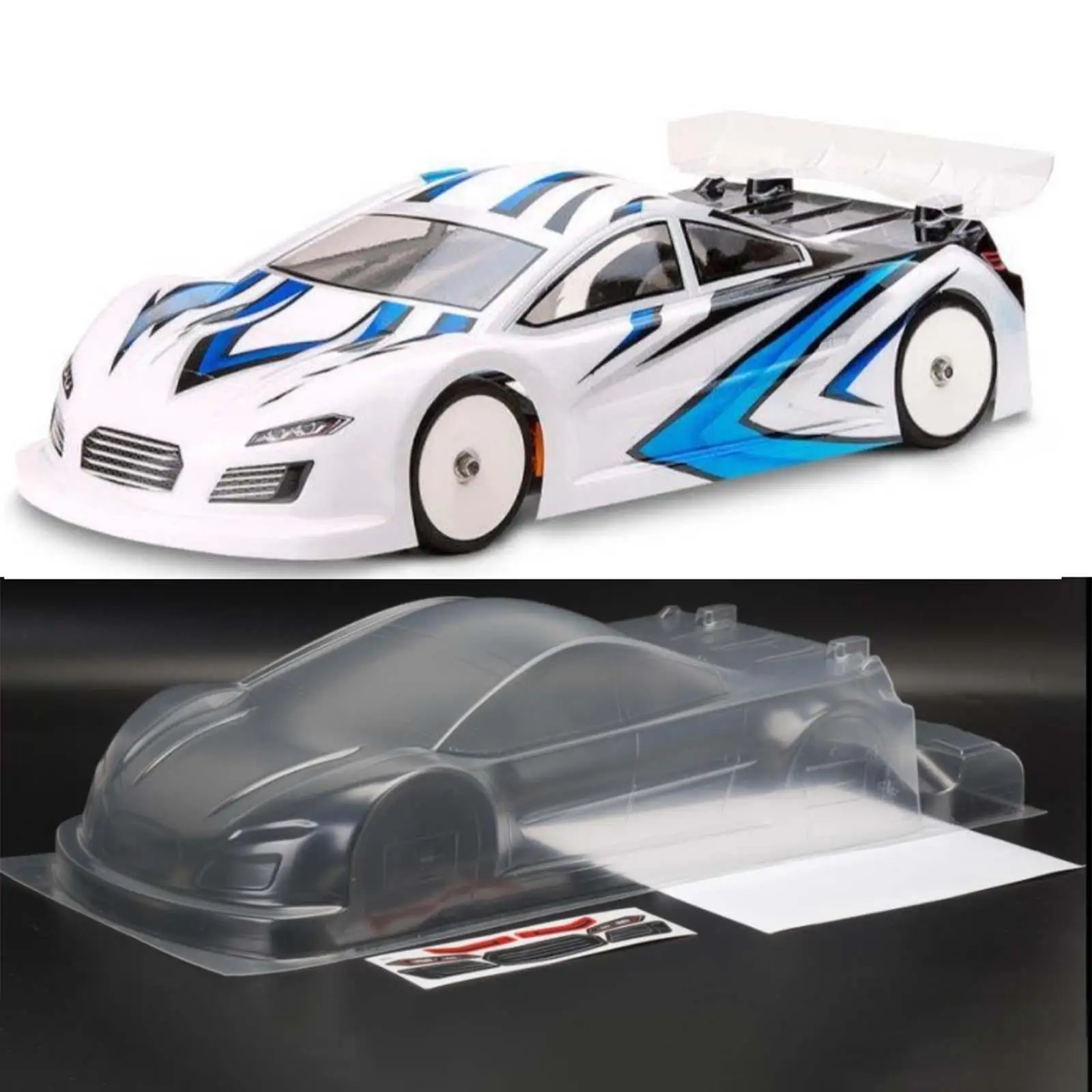 RC Car Body Shell Replacements 190mm Width with Sticker for 1:10 RC Drift Car Vehicles Model Modification